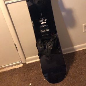 Snowboard with bag and strap